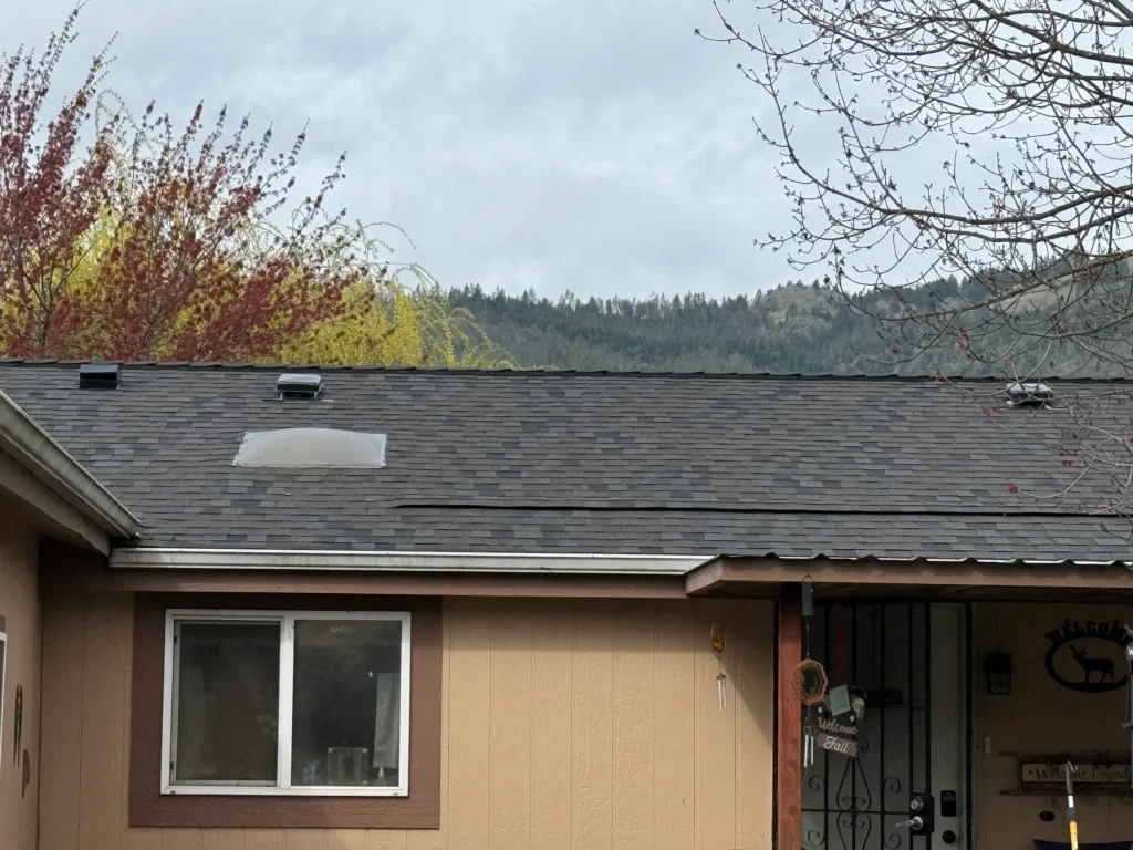 Existing skylight in a residential shingle roof